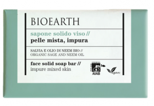 BIOEARTH Solid Soap - Face Solid Soap Bar with Organic Sage and Neem