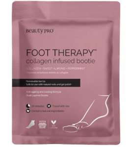 Beauty Pro FOOT THERAPY Collagen Infused Bootie with Removable Toe Tip